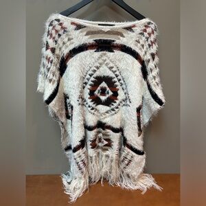 Orange Brand Tribal Poncho (Size OS)